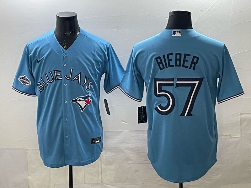 Men Toronto Blue Jays #57 Bieber Light Blue 2026 Nike Game MLB Jersey 002